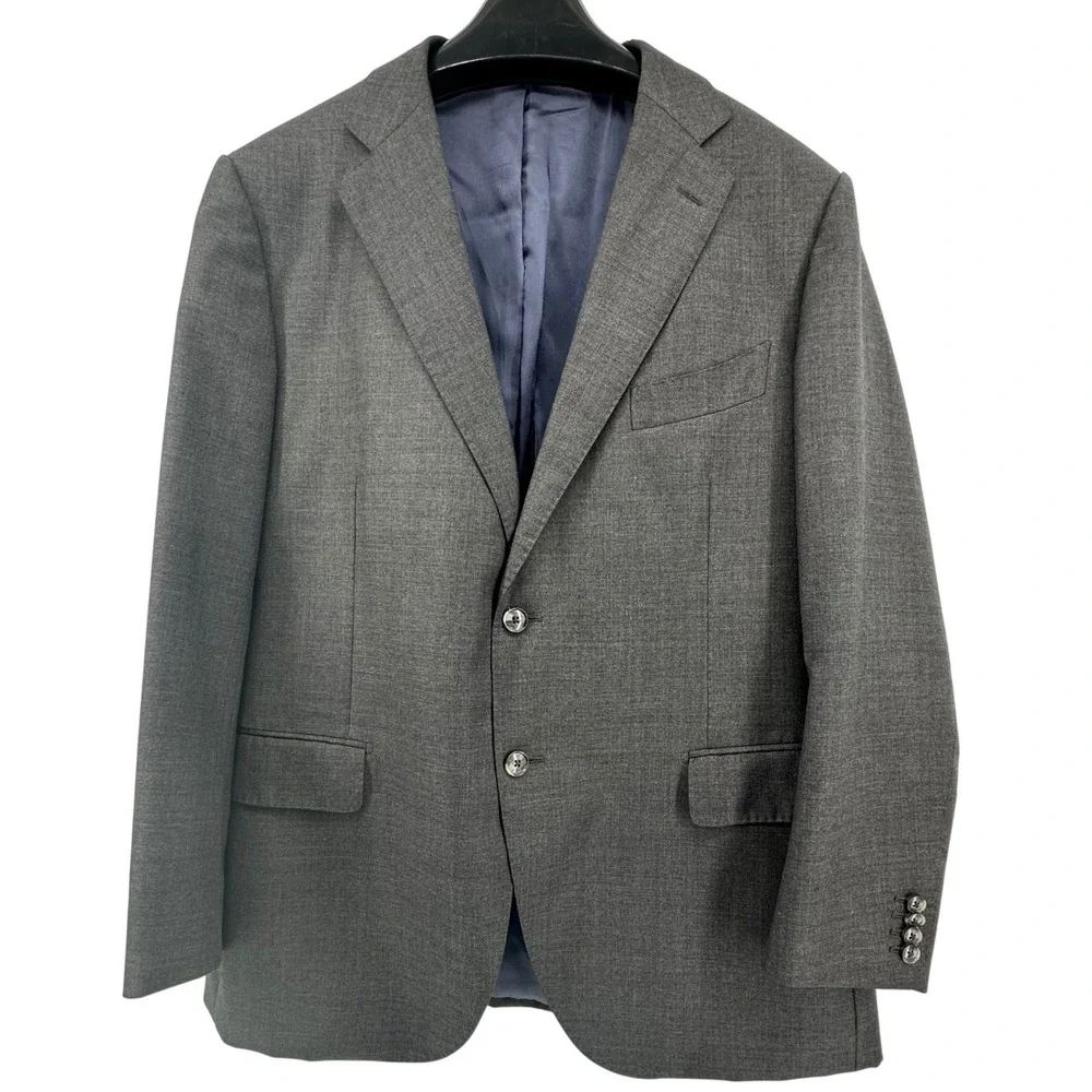 Suitsupply Suit Jacket Men 48R Gray Wool Surgical Cuff Vitrale Barberis Canonico